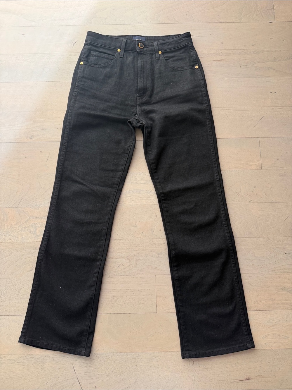 KHAITE Black Ankle-Length Straight Jeans